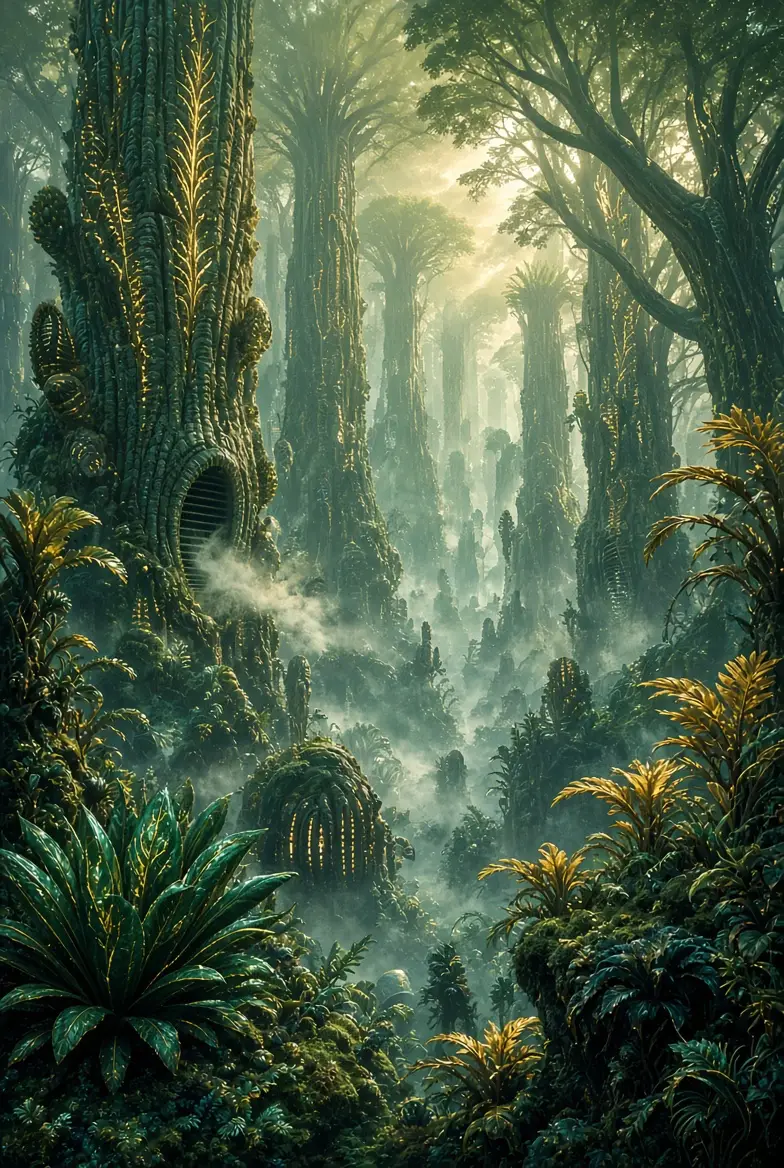 Green Forest Planet surface plants